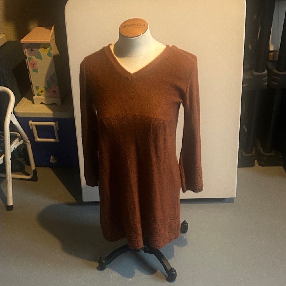Wet Seal Brown V-Neck Midi Dress